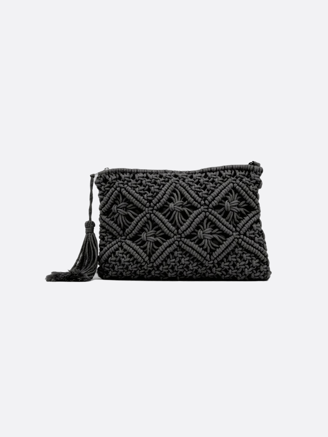 pochette macramé noir