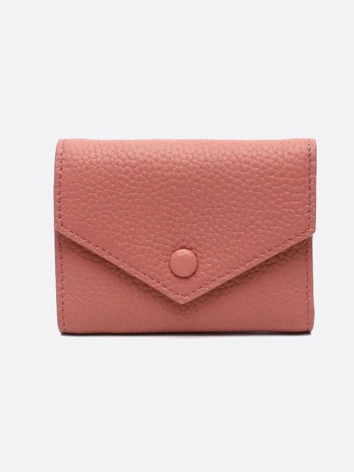 portefeuille cuir 3 volets rose thé
