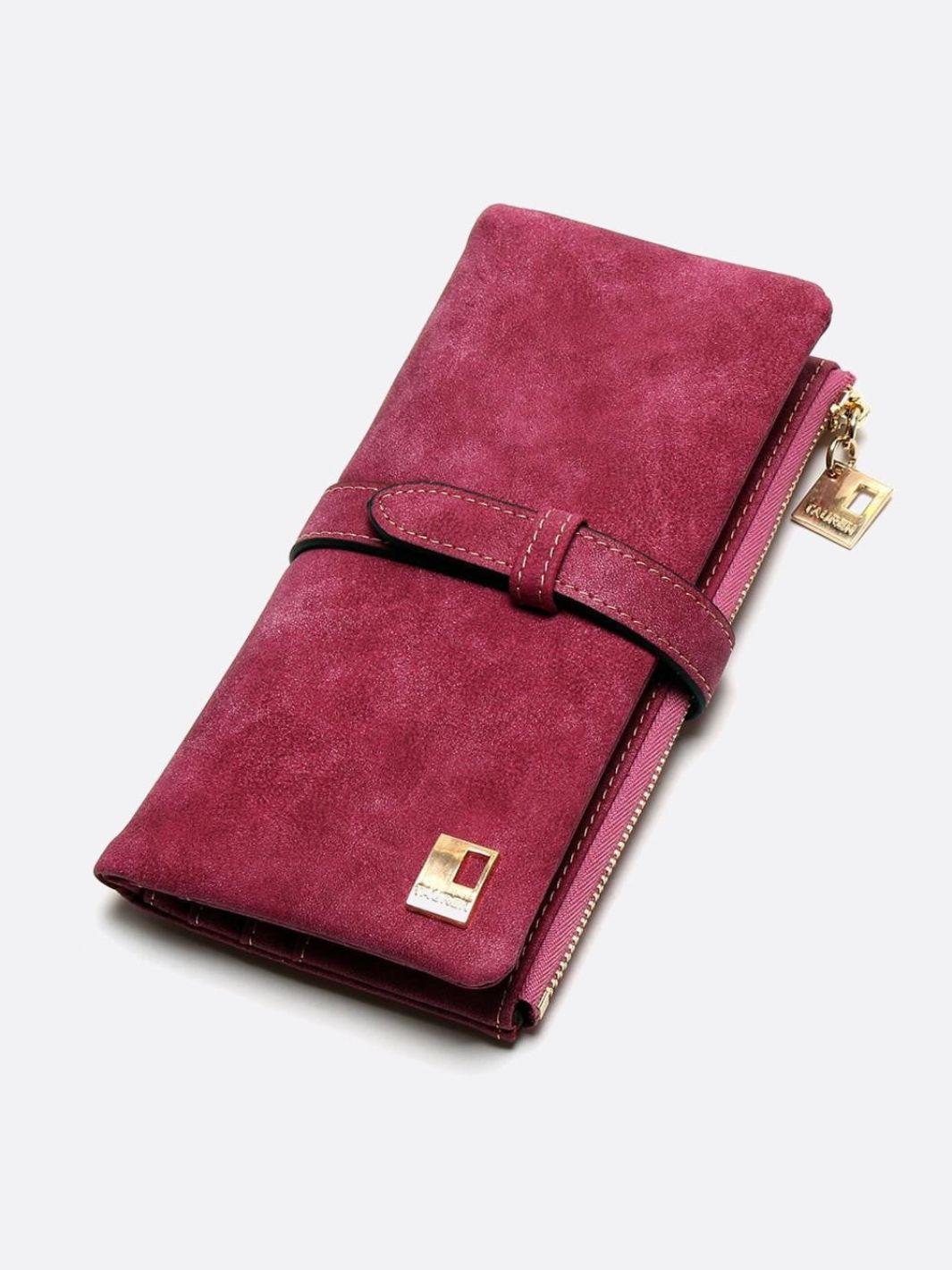 portefeuille nubuck rouge