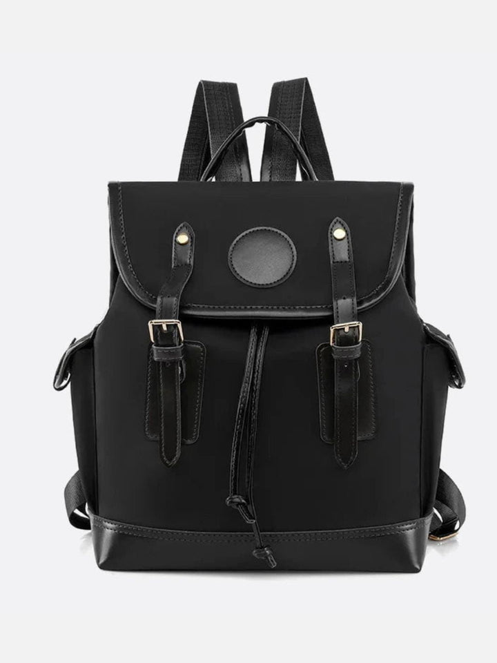 Sac à dos toile et cuir noir