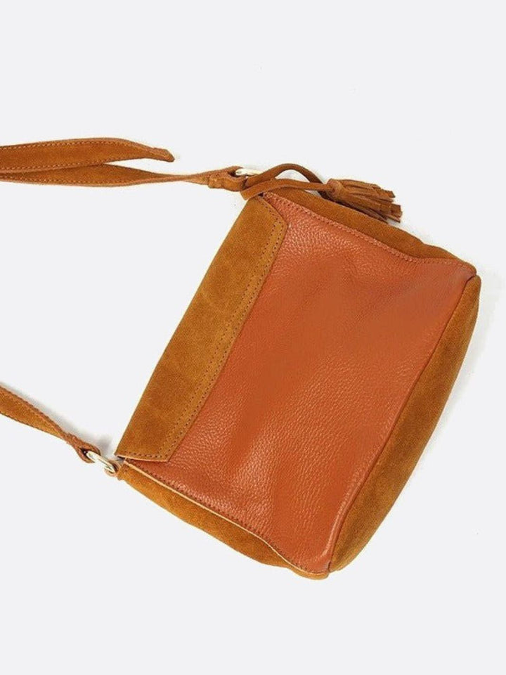 Suede shoulder bag