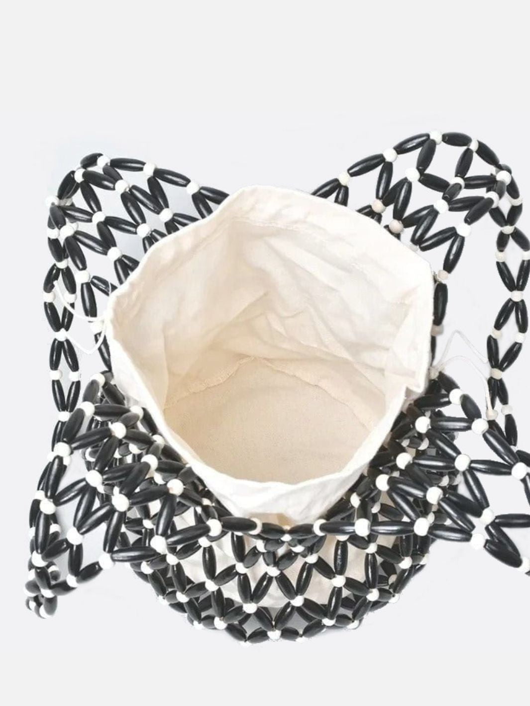 Wooden bead bag