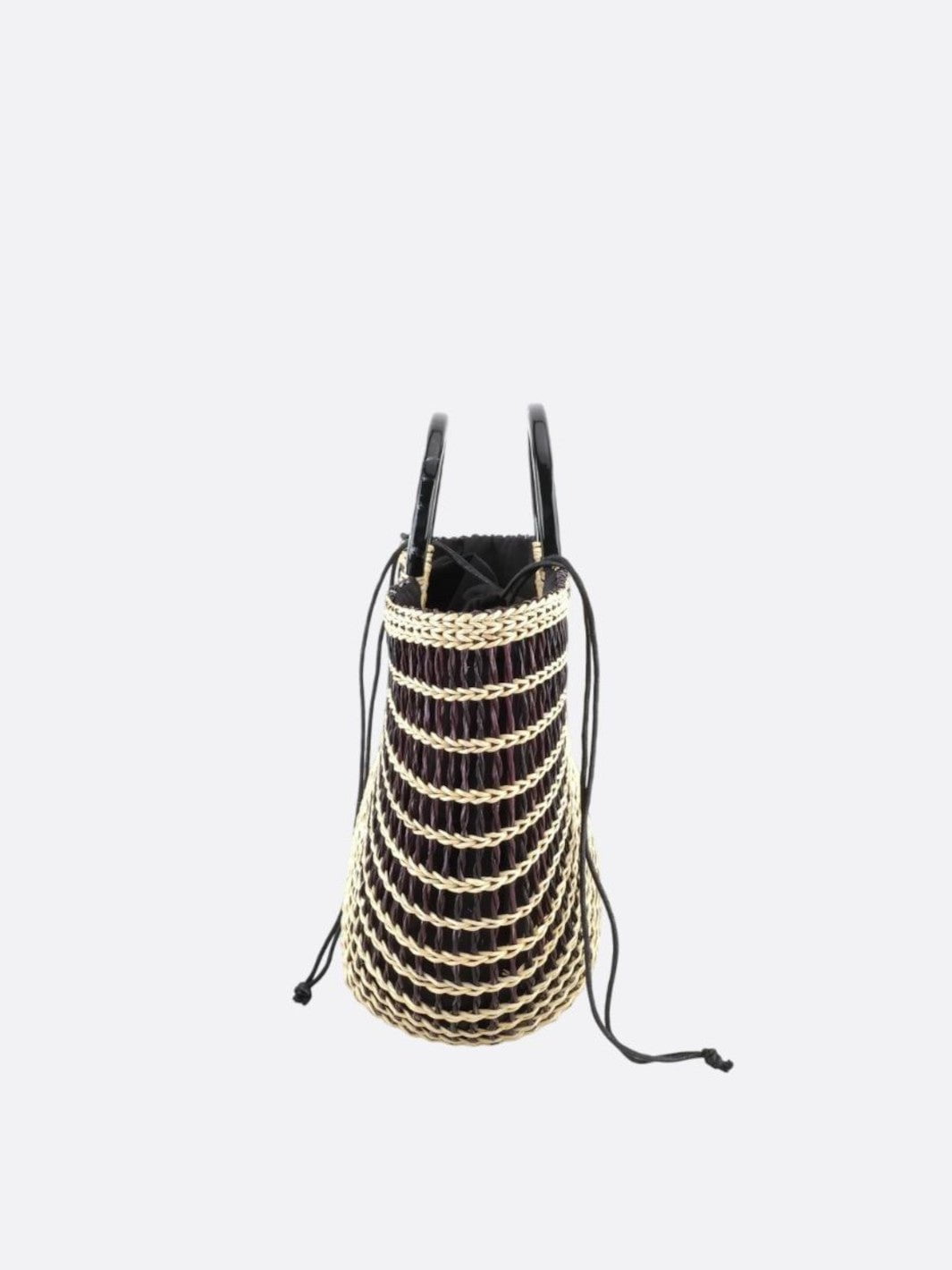 Black and white basket bag