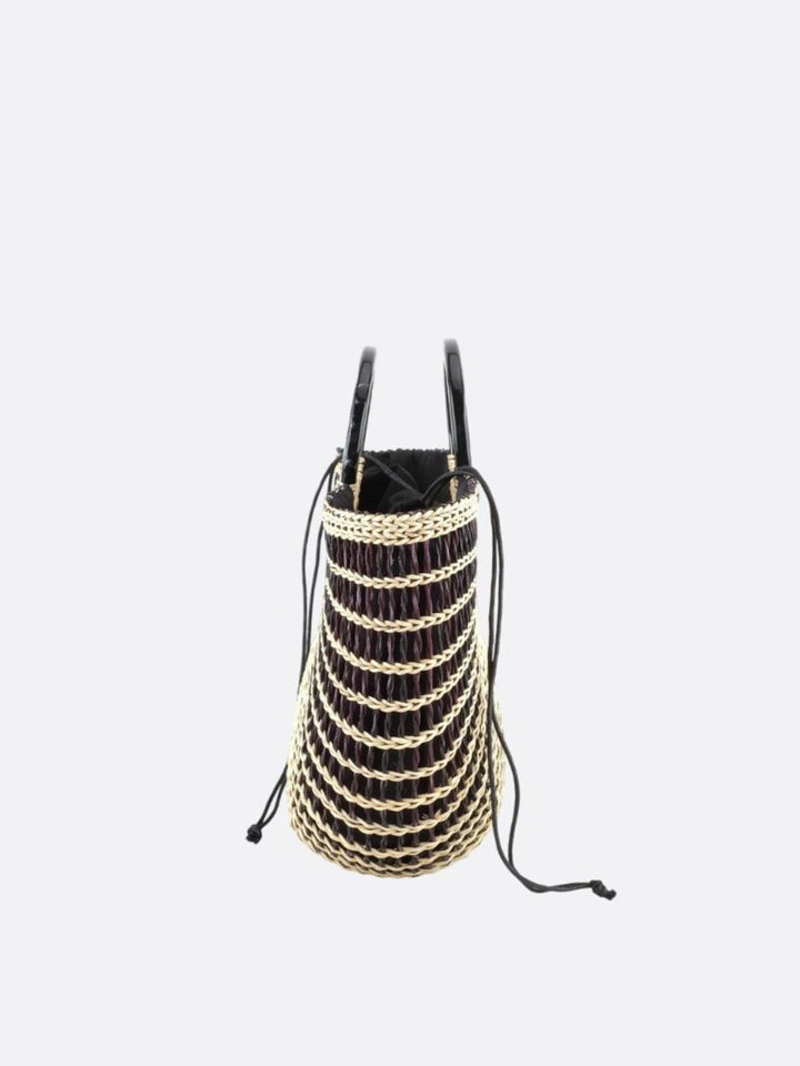 Black and white basket bag